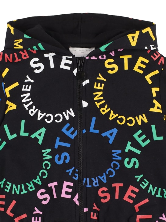 Stella Mccartney Kids: Organic cotton hoodie & sweatpants - Siyah - kids-girls_1 | Luisa Via Roma