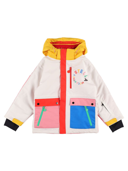 Stella Mccartney Kids: Recycled tech ski puffer jacket - Beyaz - kids-girls_0 | Luisa Via Roma
