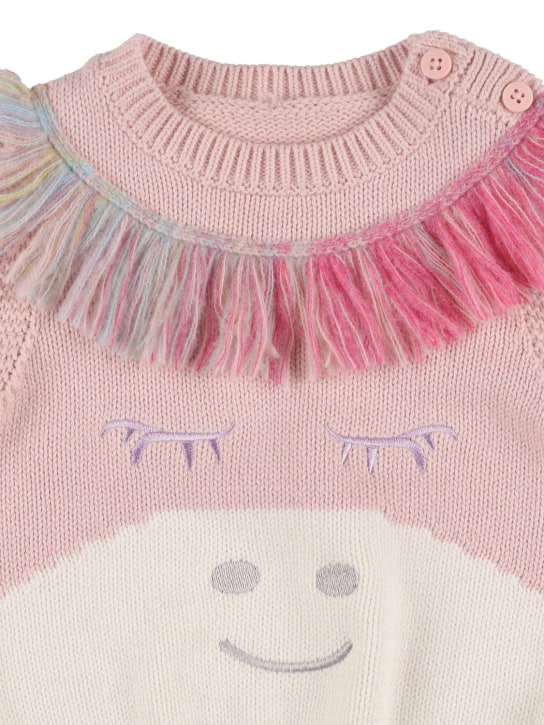 Stella Mccartney Kids: Suéter de punto de algodón orgánico - Rosa - kids-girls_1 | Luisa Via Roma