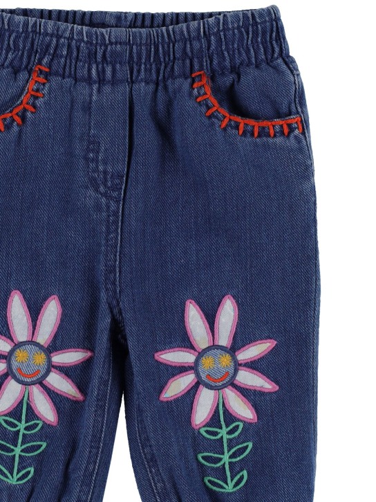 Stella Mccartney Kids: Organic cotton denim effect pants - Kot - kids-girls_1 | Luisa Via Roma