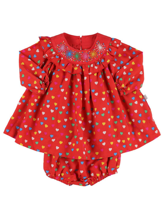 Stella Mccartney Kids: Printed viscose dress w/ diaper cover - Red - kids-girls_0 | Luisa Via Roma