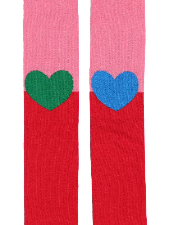 Stella Mccartney Kids: Organic cotton tights - Pink/Red - kids-girls_1 | Luisa Via Roma