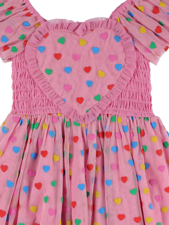 Stella Mccartney Kids: Vestito in tulle riciclato stampato stretch - Rosa - kids-girls_1 | Luisa Via Roma