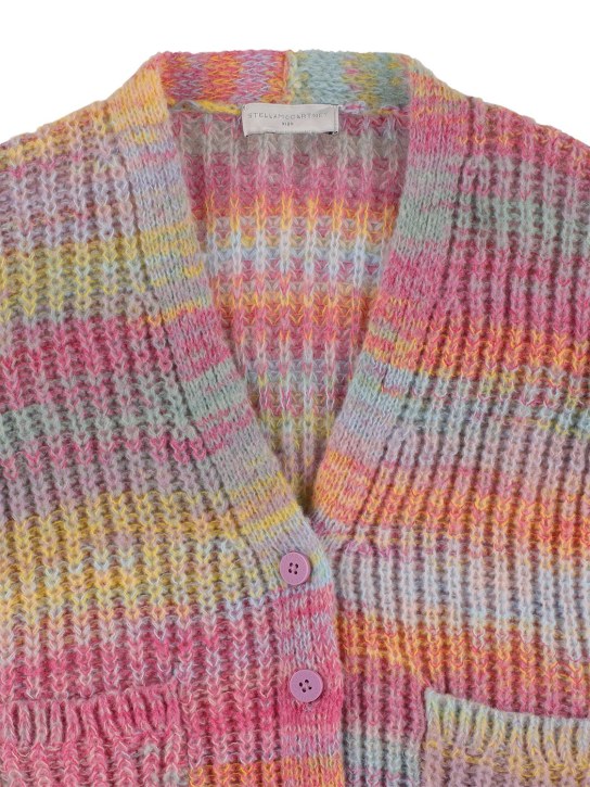 Stella Mccartney Kids: Recycled striped knit cardigan - Bunt - kids-girls_1 | Luisa Via Roma