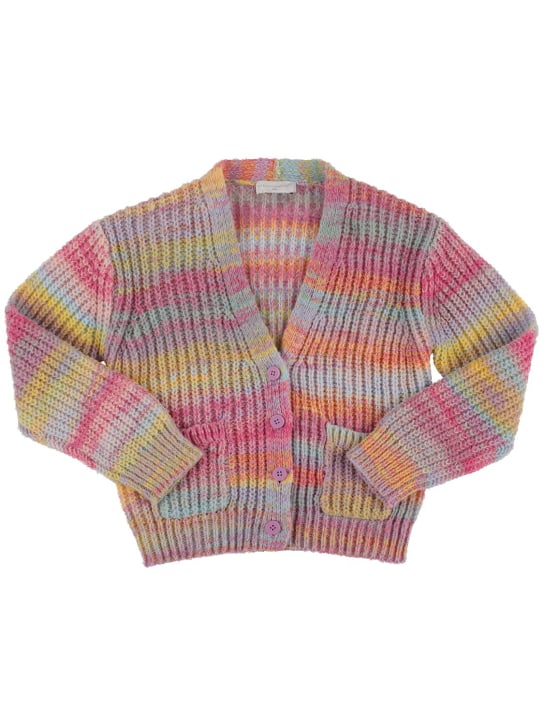 Stella Mccartney Kids: Recycled striped knit cardigan - Multicolor - kids-girls_0 | Luisa Via Roma