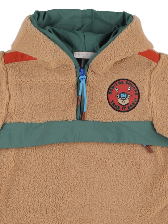 Stella McCartney Kids: 可循环科技拉绒连帽卫衣 - 米黄色 - kids-boys_1 | Luisa Via Roma