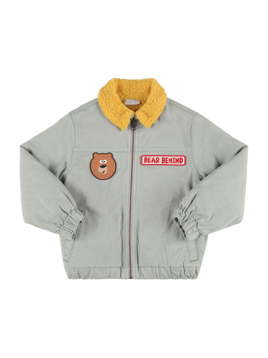 Stella Mccartney Kids: Organic cotton denim jacket w/ patch - Açık Yeşil - kids-boys_0 | Luisa Via Roma