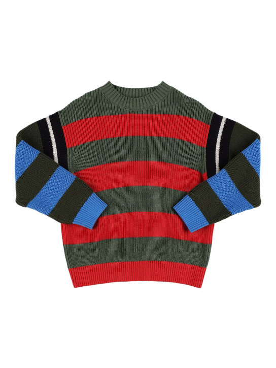 Stella Mccartney Kids: Striped organic cotton knit sweater - Bunt - kids-boys_0 | Luisa Via Roma