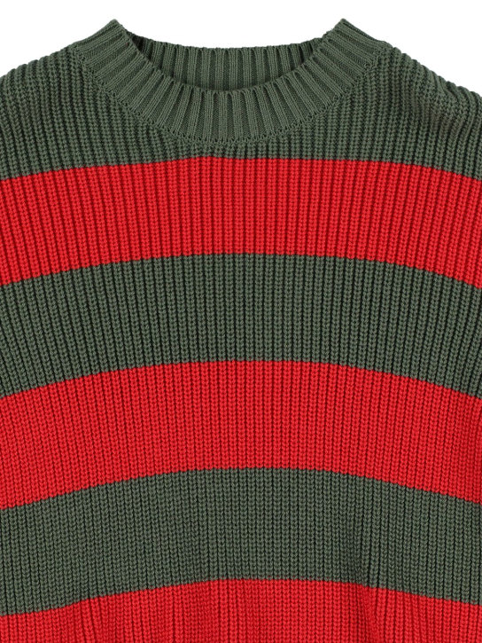 Stella Mccartney Kids: Suéter de punto de algodón orgánico a rayas - Multicolor - kids-boys_1 | Luisa Via Roma