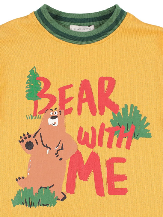 Stella Mccartney Kids: Bear print organic cotton sweatshirt - Gelb - kids-boys_1 | Luisa Via Roma