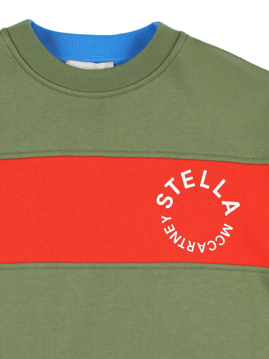 Stella Mccartney Kids: Color block organic cotton sweatshirt - Bunt - kids-boys_1 | Luisa Via Roma