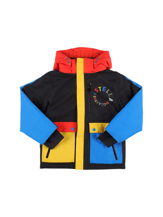 Stella Mccartney Kids: Recycled nylon puffer ski jacket - Multicolor - kids-boys_0 | Luisa Via Roma