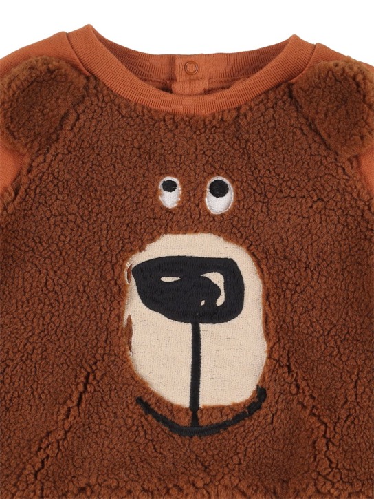 Stella Mccartney Kids: Bear organic cotton sweatshirt - Brown - kids-girls_1 | Luisa Via Roma