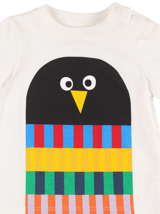 Stella Mccartney Kids: T-shirt en coton biologique imprimé pingouin - kids-girls_1 | Luisa Via Roma