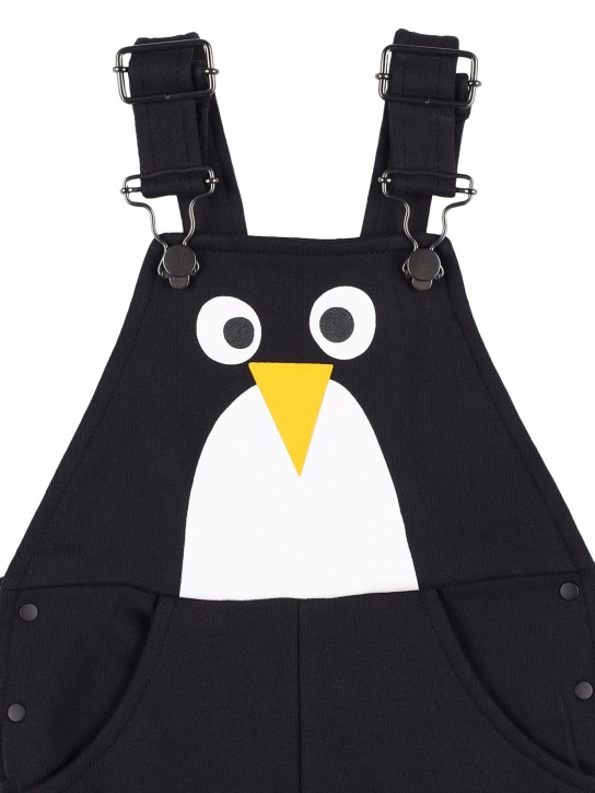 Stella Mccartney Kids: Penguin organic cotton sweat overalls - Black - kids-girls_1 | Luisa Via Roma