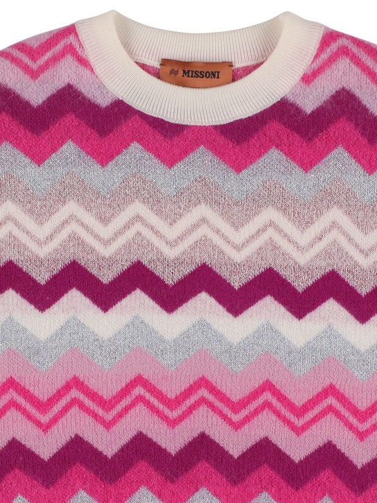 Missoni: Pull en maille jacquard de laine à motif zig zag - Multicolore - kids-girls_1 | Luisa Via Roma