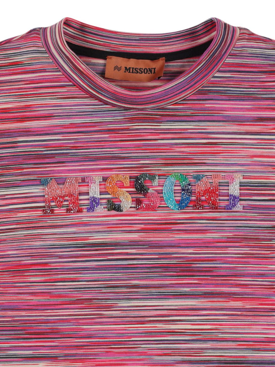 Missoni: Robe en jersey de coton à logo embelli - Multicolore - kids-girls_1 | Luisa Via Roma