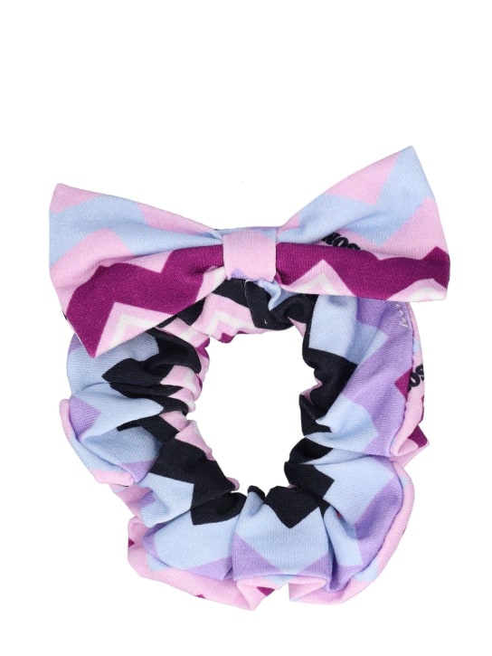 Missoni: Zig zag print cotton scrunchie - Multicolor - kids-girls_1 | Luisa Via Roma