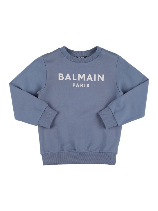 Balmain: Printed organic cotton sweatshirt - kids-girls_0 | Luisa Via Roma