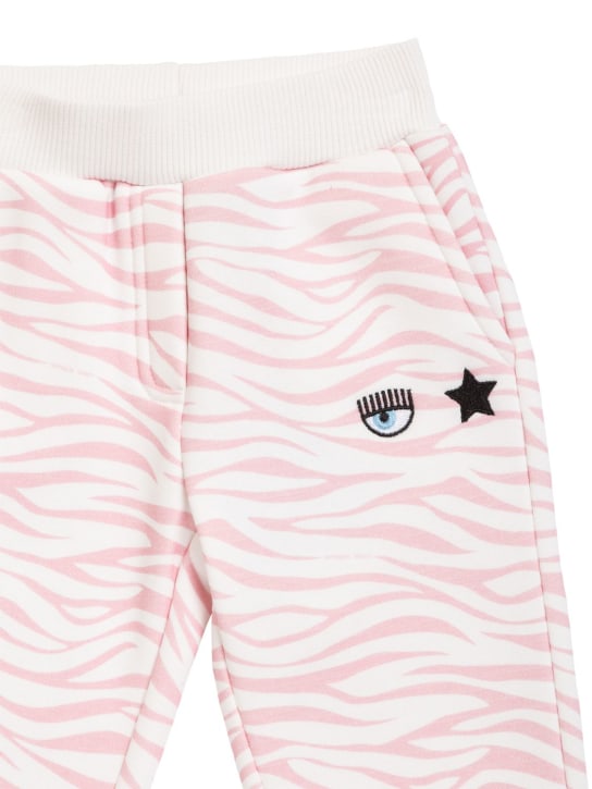 Chiara Ferragni: Pantaloni Logomania in felpa di misto cotone - Rosa/Bianco - kids-girls_1 | Luisa Via Roma