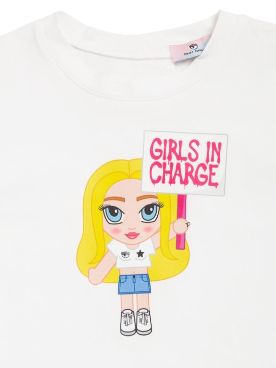 Chiara Ferragni: Mascotte print cotton jersey t-shirt - Weiß - kids-girls_1 | Luisa Via Roma