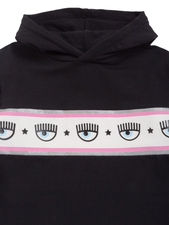 Chiara Ferragni: Logomania print cotton blend sweat dress - Black - kids-girls_1 | Luisa Via Roma