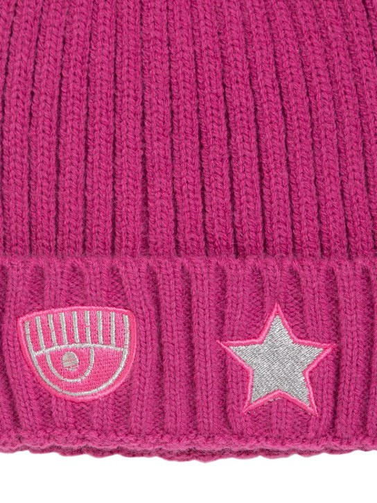 Chiara Ferragni: Eyestar アクリルブレンドビーニー - ダークピンク - kids-girls_1 | Luisa Via Roma