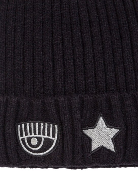 Chiara Ferragni: Eyestar アクリルブレンドビーニー - ブラック - kids-girls_1 | Luisa Via Roma