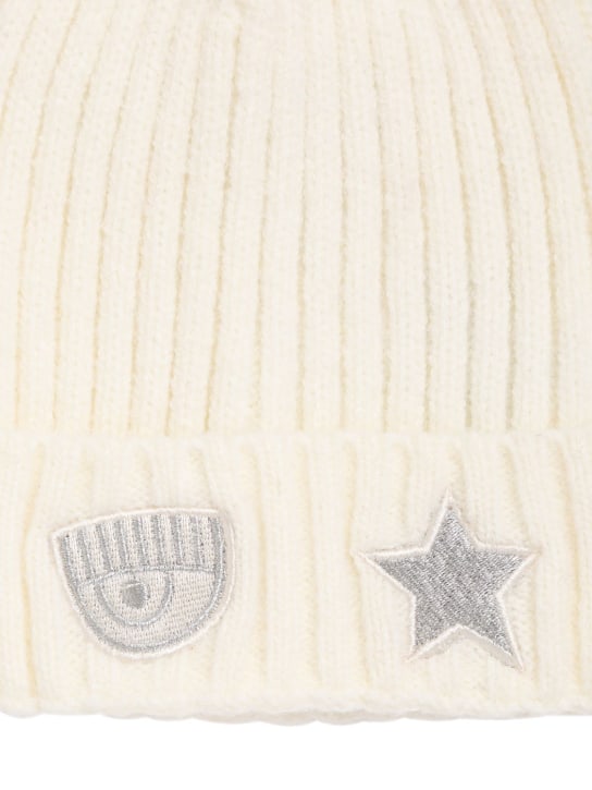 Chiara Ferragni: Eyestar アクリルブレンドビーニー - ホワイト - kids-girls_1 | Luisa Via Roma