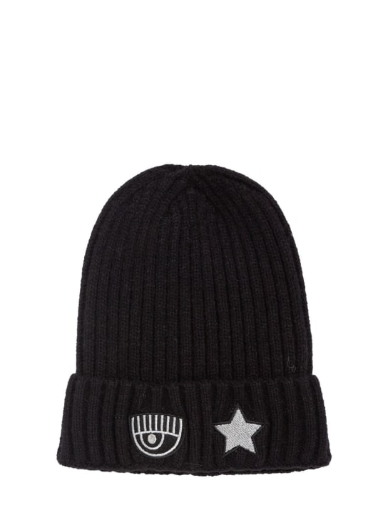 Chiara Ferragni: Eyestar アクリルブレンドビーニー - ブラック - kids-girls_0 | Luisa Via Roma