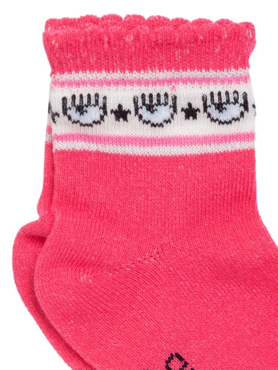Chiara Ferragni: Set of 2 intarsia cotton blend socks - Bunt - kids-girls_1 | Luisa Via Roma