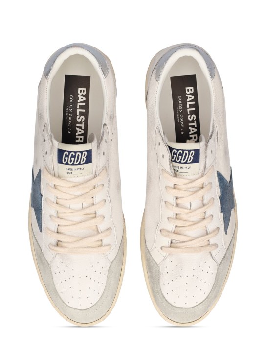 Golden Goose: LVR Exclusive Ball Star leather sneakers - White/Blue - men_4 | Luisa Via Roma