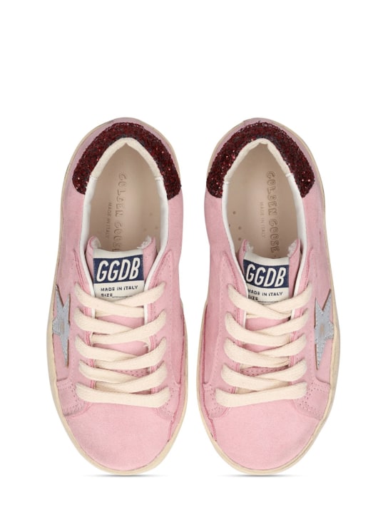 Golden Goose: Sneakers LVR Exclusive Super-Star in camoscio - Rosa/Argento - kids-girls_1 | Luisa Via Roma