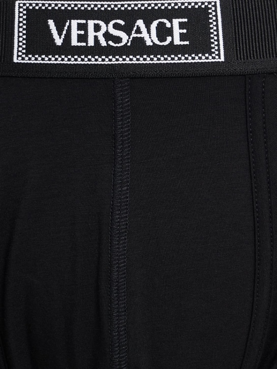 Versace: Logo cotton boxer briefs - men_2 | Luisa Via Roma