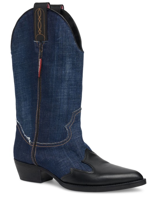 Dsquared2: 40mm Denim cowboy boots - women_1 | Luisa Via Roma