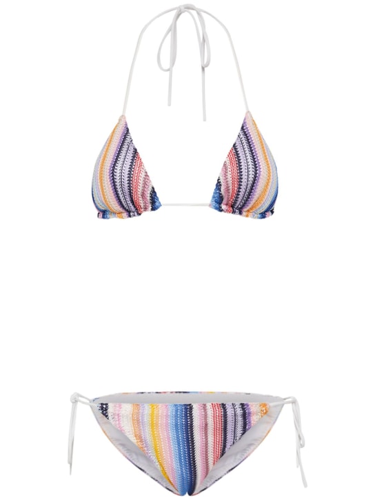 Missoni: Bikini en crochet à chevrons - Multicolore - women_0 | Luisa Via Roma