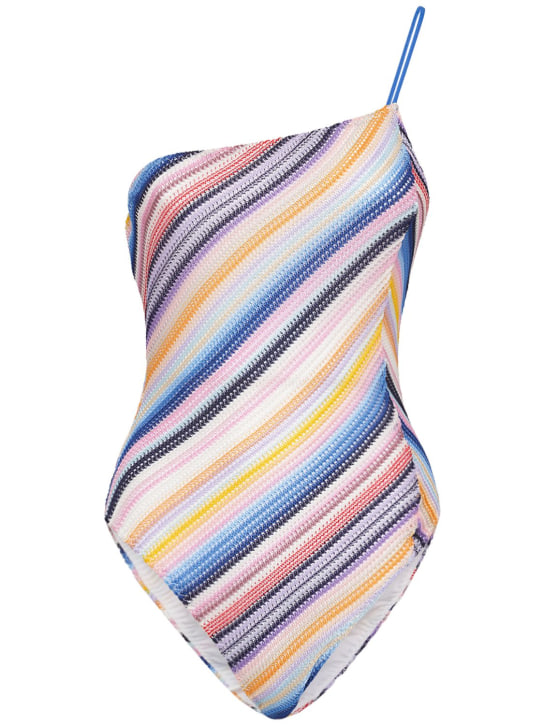 Missoni: Striped knit one-piece swimsuit - Multicolor - women_0 | Luisa Via Roma