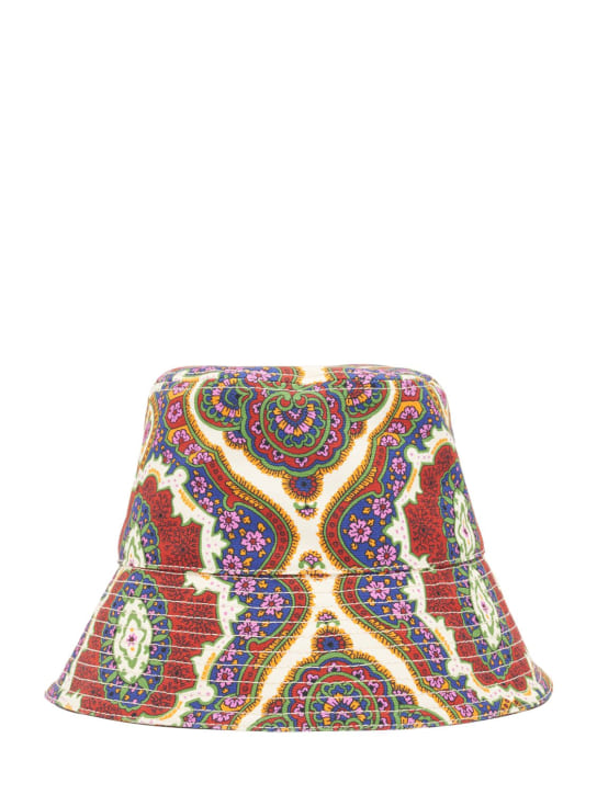 Etro: Cappello bucket in cotone stampato - Multicolore - women_0 | Luisa Via Roma