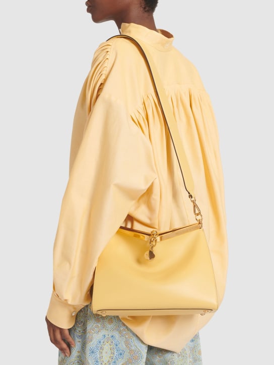 Etro: Medium Vela leather shoulder bag - Yellow - women_1 | Luisa Via Roma