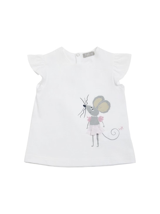 Il Gufo: Camiseta de algodón jersey - Blanco - kids-girls_0 | Luisa Via Roma