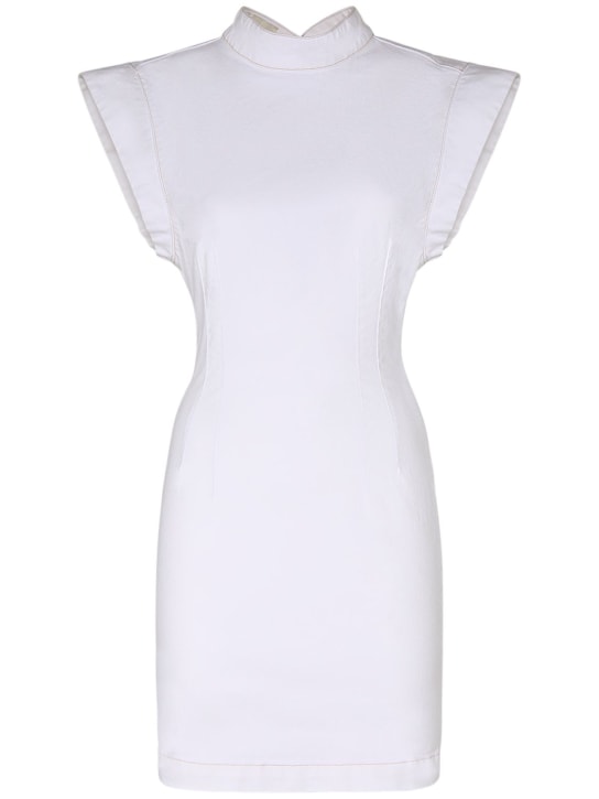 Isabel Marant: Nina stretch cotton mini dress - Beyaz - women_0 | Luisa Via Roma