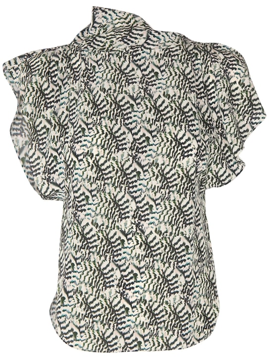 Isabel Marant: Valency printed silk blend top - Bej/Renkli - women_0 | Luisa Via Roma