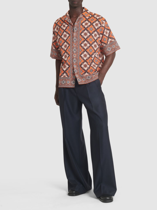 Etro: Kurzärmliges Hemd aus bedruckter Baumwolle - Orange - men_1 | Luisa Via Roma