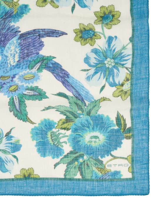 Etro: Printed linen & silk foulard - men_1 | Luisa Via Roma