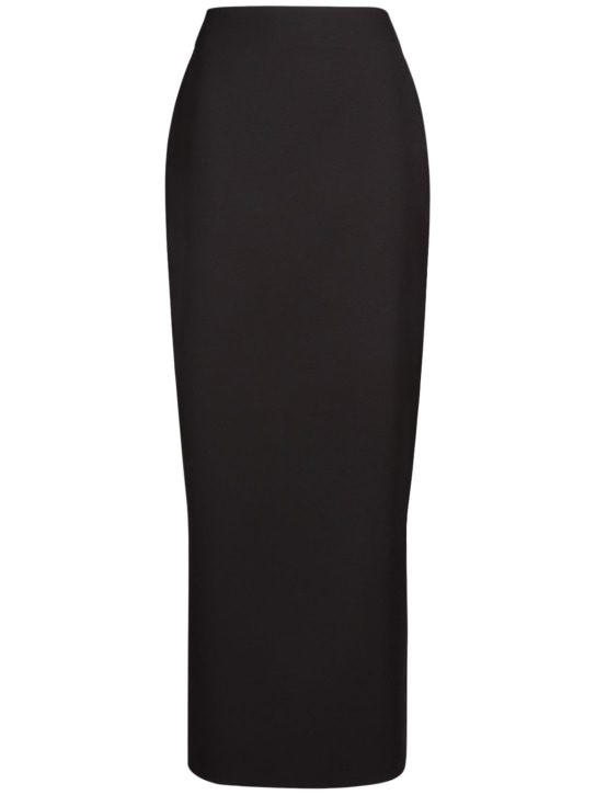The Row: Bartelle wool twill long pencil skirt - Black - women_0 | Luisa Via Roma