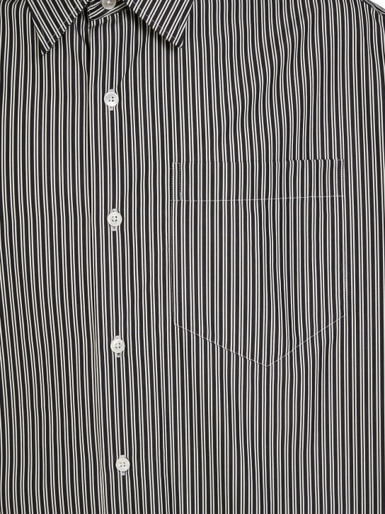 AMI Paris: Striped cotton boxy fit shirt - Black/White - men_3 | Luisa Via Roma