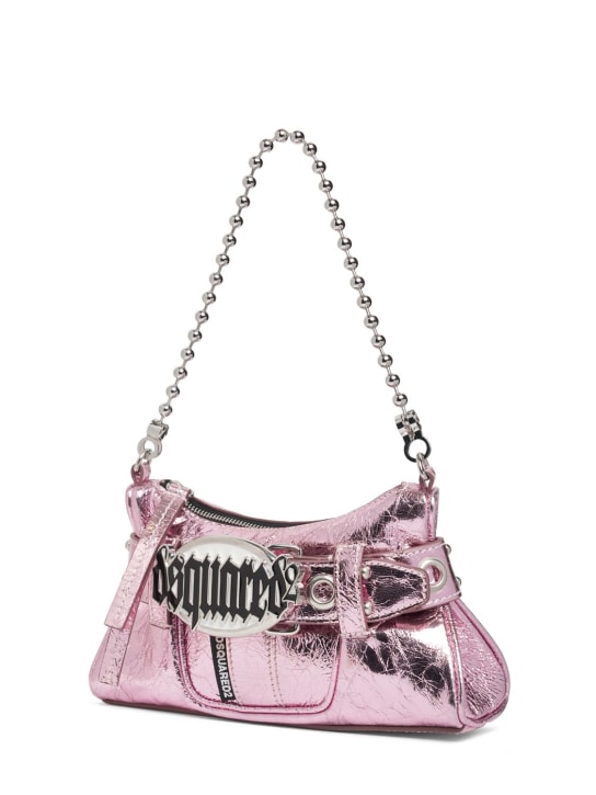 Dsquared2: Gothic Dsquared2 leather shoulder bag - Pembe - women_1 | Luisa Via Roma