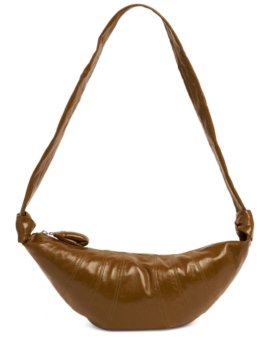 Lemaire: Medium croissant coated cotton bag - women_0 | Luisa Via Roma