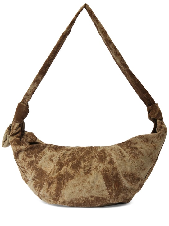 Lemaire: Large Croissant denim shoulder bag - women_0 | Luisa Via Roma