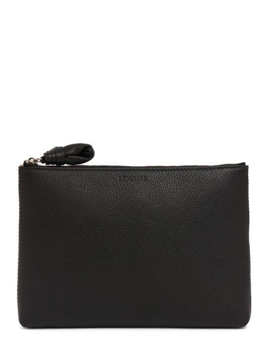 Lemaire: Small leather pouch - Siyah - women_0 | Luisa Via Roma